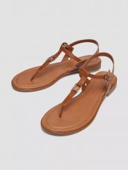 S.Oliver Sandały w kolorze jasnobrązowym rozmiar: 37. Brązowe sandały damskie S.Oliver, bez wzorów, bez obcasa. Za 118.28 zł.