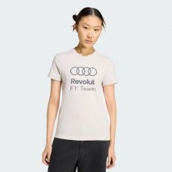 Koszulka Z Grafiką Audi Revolut F1 Team Dna. Białe t-shirty damskie Adidas, bez wzorów, bez kołnierzyka. Za 179.00 zł.