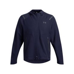 Kurtka Under Armour Unstoppable Left Chest. Czarne kurtki męskie Under Armour, xl, bez wzorów, z materiału, z kapturem. Za 453.95 zł.