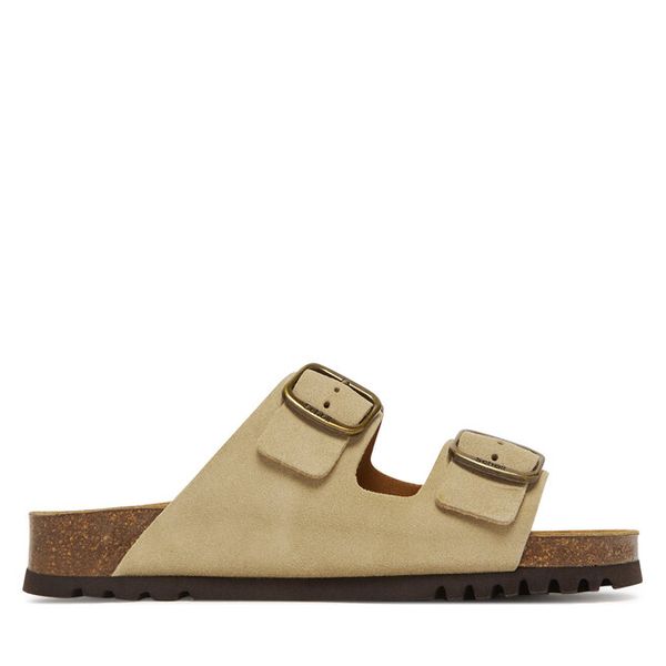 Klapki Scholl. Brązowe klapki damskie Scholl, bez wzorów, bez obcasa. Za 389.99 zł.