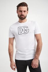 T-shirt męski z logo DOLCE & GABBANA. T-shirty męskie Dolce & Gabbana, m, bez wzorów, bez kołnierzyka. W wyprzedaży za 1,682.85 zł.