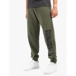 Spodnie do biegania Lonsdale Logo Large. Czarne spodnie materiałowe męskie Lonsdale, bez wzorów, z dresówki, sportowe. Za 217.50 zł.