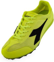 Żółte trampki Diadora Mid Distance Spike Fluo. Żółte trampki i tenisówki męskie Diadora, bez wzorów, z materiału, bez zapięcia. Za 364.99 zł.