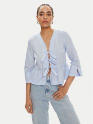 ViCOLO Bluzka TB1518 Niebieski Regular Fit. Niebieskie bluzki damskie ViCOLO, m, bez wzorów, z bawełny, bez ramiączek. Za 249.99 zł.