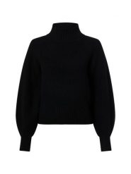 HUGO sweter z dzianiny z wełną i kaszmirem - Sorellasio Kobiety czarny, XL. Czarne swetry klasyczne damskie Hugo, xl, z dzianiny, bez kołnierzyka. Za 549.95 zł.