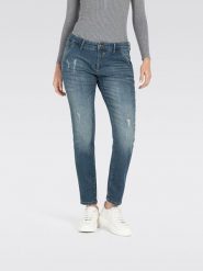 MAC Dżinsy - Slim fit - w kolorze granatowym rozmiar: 32. Niebieskie jeansy damskie MAC. Za 271.67 zł.