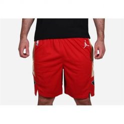Spodnie koszykarskie męskie Nike Nba New Orleans Pelicans. Czerwone szorty męskie Nike, bez wzorów, z materiału, sportowe. Za 387.00 zł.