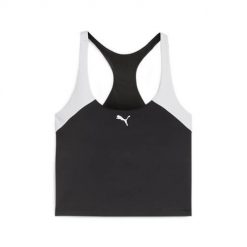 Koszulka sportowa damska Puma 52482901. Czarne bluzki sportowe damskie Puma, l, bez kołnierzyka, bez ramiączek. Za 243.00 zł.