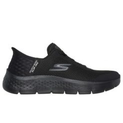 Buty Skechers Go Walk Flex Grand Entry W 124836BBK czarne. Czarne buty sportowe na co dzień damskie bez wzorów, ze skóry, trekkingowe. Za 458.79 zł.