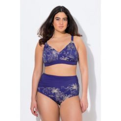 Damskie Bikini palmy bez miękkich miseczek regulowane ramiączka z recyklingu. Niebieskie bikini damskie Ulla Popken, bez wzorów, plus size. Za 244.99 zł.