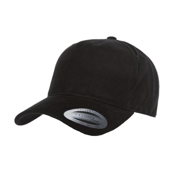 Czapka Z Daszkiem Unisex Dla Dorosłych Ze Szczotkowanej Bawełny O Średnim. Czarne czapki męskie FLEXFIT, bez wzorów, z bawełny. Za 65.99 zł.