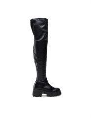 Badura Kozaki SX090-2202 Czarny. Czarne kozaki damskie Badura, ze skóry, bez obcasa, na słupku. Za 224.99 zł.