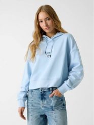 Guess Jeans Bluza 180725 Błękitny Classic Fit. Niebieskie bluzy bez kaptura damskie Guess Jeans, xxl, z jeansu. Za 349.00 zł.