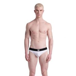 Kąpielówki męskie slipy Arena Bicolore Elastic Brief. Białe kąpielówki męskie Arena, m, bez wzorów, do pływania. Za 61.98 zł.