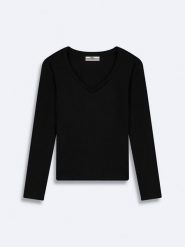 LTB Sweter w kolorze czarnym rozmiar: L. Czarne swetry klasyczne damskie LTB, l, prążkowane, bez kołnierzyka. Za 61.60 zł.