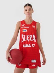 4F Koszulka meczowa replika wyjazdowa z sezonu 2024/25 damska 4F x Ślęza Wrocław - multikolor M. Bluzki sportowe damskie 4f, l, bez wzorów, z dzianiny, bez ramiączek. Za 199.99 zł.