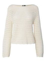 Pieces Sweter "Fallon" w kolorze kremowym rozmiar: S. Brązowe swetry klasyczne damskie Pieces, s, bez kołnierzyka. Za 105.63 zł.
