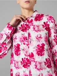 Wzorzysta koszula z wiskozy - wielobarwny. Koszule damskie Sinsay, l, bez wzorów, z wiskozy, bez kołnierzyka, bez ramiączek. Za 39.99 zł.