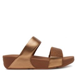 Klapki FitFlop. Brązowe klapki damskie FitFlop, bez wzorów, bez obcasa. Za 379.99 zł.