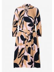 More & More Sukienka w kolorze beżowo-czarno-jasnoróżowym rozmiar: 46. Brązowe sukienki damskie MORE & MORE, na co dzień, s, bez wzorów, z tkaniny, klasyczne, bez kołnierzyka, bez ramiączek, midi, proste. Za 143.90 zł.