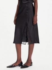 Calvin Klein Spódnica midi LV044C672G Czarny Regular Fit. Czarne spódniczki damskie CALVIN KLEIN, l, bez wzorów, z satyny, midi. Za 359.99 zł.