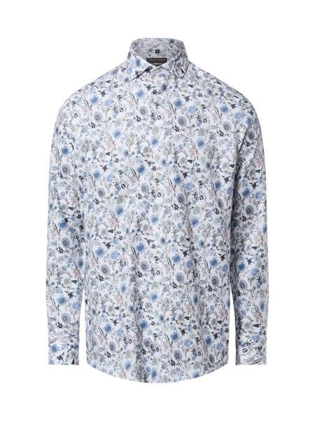 Finshley & Harding koszula non-iron Mężczyźni Modern Fit Bawełna biały|niebieski|wielokolorowy, 43. Białe koszule męskie Finshley & Harding, m, bez wzorów, z bawełny, bez kołnierzyka, bez ramiączek. Za 199.95 zł.