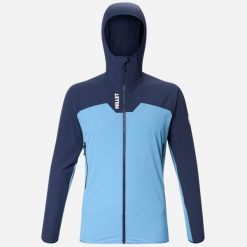 Kurtka softshell alpinistyczna męska MILLET Kamet Xcs Light Hoodie M. Niebieskie kurtki męskie Millet, m, bez wzorów, z elastanu, z kapturem. Za 419.00 zł.