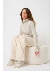AUTHENTIC CASHMERE Kaszmirowy golf "Linda" w kolorze kremowym rozmiar: XL. Brązowe golfy damskie AUTHENTIC CASHMERE, xl, bez wzorów, z kaszmiru, bez ramiączek. Za 543.90 zł.