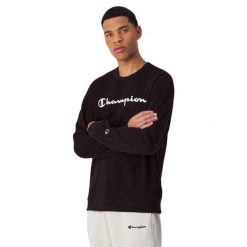 Męska Bluza Z Okrągłym Dekoltem. Czarne bluzy z kapturem męskie CHAMPION, m, z bawełny. Za 328.99 zł.
