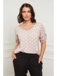 Curvy Lady Lniana bluzka w kolorze jasnoróżowym rozmiar: 48/50. Różowe bluzki damskie Curvy Lady, bez wzorów, ze lnu, klasyczne, bez kołnierzyka, bez ramiączek. Za 122.96 zł.