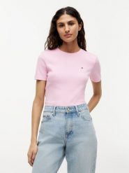 Tommy Hilfiger Koszulka Kobiety Bawełna różowy, XL. Czerwone t-shirty damskie Tommy Hilfiger, xl, bez wzorów, z bawełny, bez kołnierzyka. Za 149.95 zł.