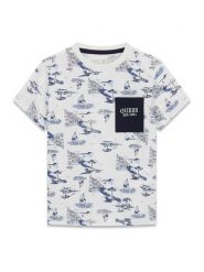 Guess T-Shirt N6GI03 K8HM4 Biały Regular Fit. Białe t-shirty chłopięce Guess, z aplikacjami, z bawełny, bez ramiączek. Za 119.99 zł.