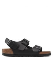 Birkenstock Sandały Milano Bs 0034193 Czarny. Czarne sandały damskie Birkenstock, bez wzorów, ze skóry, bez obcasa, na płaskiej podeszwie. Za 489.99 zł.