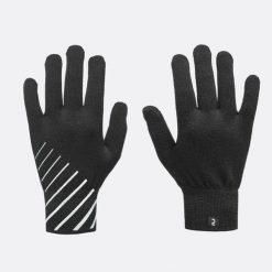 Rękawiczki do biegania dziecięce Kiprun Warm. Czarne rękawiczki dziecięce KIPRUN, z elastanu, bez ramiączek. W wyprzedaży za 19.99 zł.