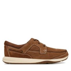 Półbuty Clarks. Brązowe półbuty męskie Clarks, bez zapięcia. Za 389.99 zł.