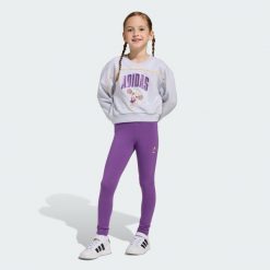 Zestaw Adidas Disney Minnie Mouse Jogger. Brązowe spodnie dresowe damskie Adidas, bez wzorów, z dresówki. Za 279.00 zł.