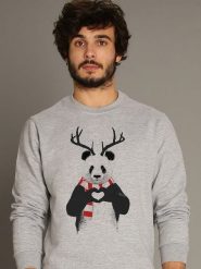 WOOOP Bluza "XMAS Panda" w kolorze szarym rozmiar: XL. Szare bluzy bez kaptura męskie Wooop, xl. Za 108.99 zł.