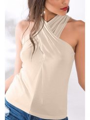 Milan Kiss Top w kolorze beżowym rozmiar: XL. Brązowe topy damskie Milan Kiss, xl, bez wzorów, bez kołnierzyka. Za 61.46 zł.