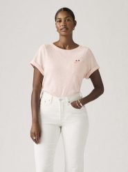 Levi's Koszulka w kolorze jasnoróżowym rozmiar: S. Różowe bluzki damskie Levi's, s, bez wzorów, z bawełny, bez kołnierzyka, bez ramiączek. Za 80.45 zł.