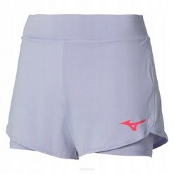 Spodenki tenisowe damskie Mizuno Flex Short. Fioletowe spodenki sportowe damskie Mizuno, l, z elastanu, na fitness i siłownię. Za 104.30 zł.