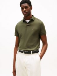Tommy Hilfiger koszulka polo Mężczyźni Bawełna zielony, M. Zielone koszulki polo męskie Tommy Hilfiger, m, bez wzorów, z bawełny, bez ramiączek. Za 349.95 zł.