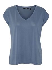 Vero Moda Koszulka "Vmfilli" w kolorze niebieskim rozmiar: XL. Niebieskie bluzki damskie Vero Moda, xl, bez wzorów, bez kołnierzyka, bez ramiączek. Za 57.45 zł.