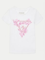 Guess T-Shirt K5GI14K6YW4 Biały Regular Fit. Białe koszulki dziewczęce Guess, z aplikacjami, z bawełny, bez ramiączek. Za 59.99 zł.