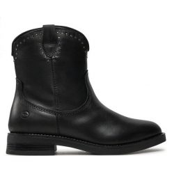 Botki Tamaris. Czarne botki damskie Tamaris, bez obcasa, na płaskiej podeszwie, bez zapięcia. Za 539.99 zł.