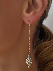 Les Favorites Pozłacane kolczyki-wkrętki z cyrkoniami i kamieniami ozdobnymi rozmiar: onesize. Niebieskie kolczyki damskie Les Favorites, z cyrkonią, pozłacane. Za 165.99 zł.