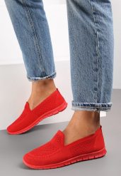 Czerwone Tenisówki Pasquier. Czerwone trampki i tenisówki damskie Renee, bez wzorów, z tkaniny, przed kostkę. Za 39.99 zł.