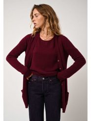 AUTHENTIC CASHMERE Kaszmirowy kardigan "Cimet" w kolorze bordowym rozmiar: M. Czerwone kardigany damskie AUTHENTIC CASHMERE, m, bez wzorów, z kaszmiru. Za 262.91 zł.