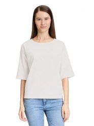 BETTY & CO Koszulka w kolorze białym rozmiar: XL. Białe bluzki damskie Betty & Co., xl, bez wzorów, z bawełny, bez kołnierzyka, bez ramiączek. Za 48.05 zł.