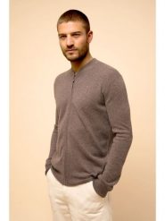 Just Cashmere Kaszmirowy kardigan "Polnoon" w kolorze szarobrązowym rozmiar: L. Brązowe kardigany męskie Just Cashmere, l, bez wzorów, z kaszmiru, bez kołnierzyka. Za 545.19 zł.