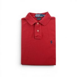 Second life - Koszulka Polo męska Custom Fit Polo Ralph Lauren - Stan dobry. Czerwone koszulki polo męskie Ralph Lauren, l, bez wzorów, bez ramiączek. Za 106.46 zł.
